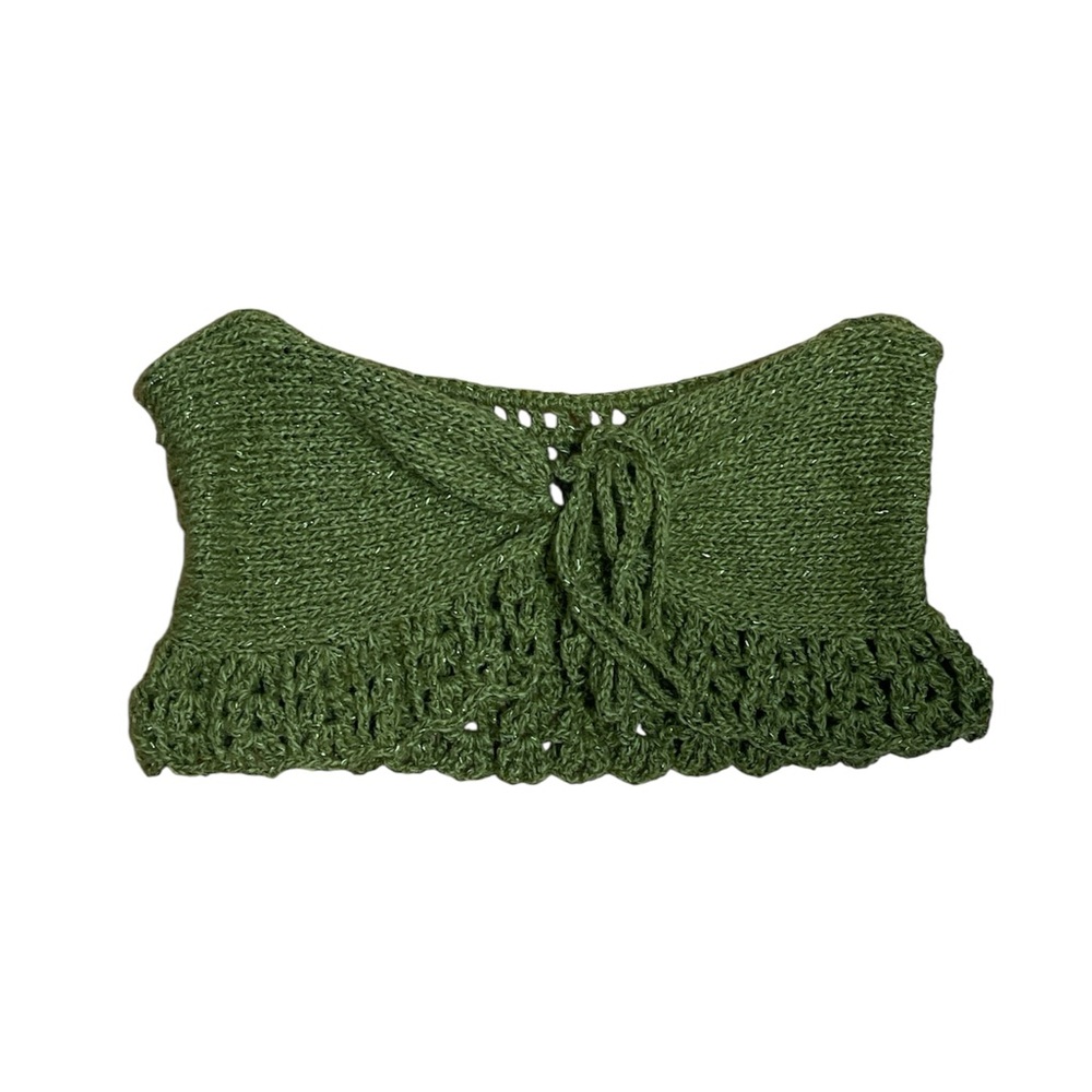 Elegant Olive Knit Crop Top
